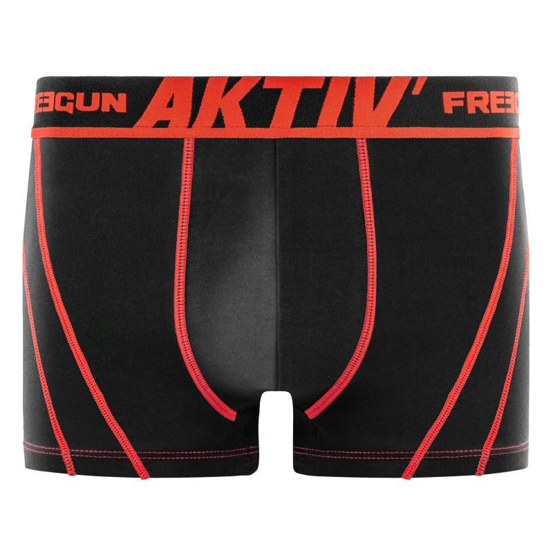 Lot de 4 Boxers sport Coton noir Homme Confort et Respirant| FREEGUN Aktiv'