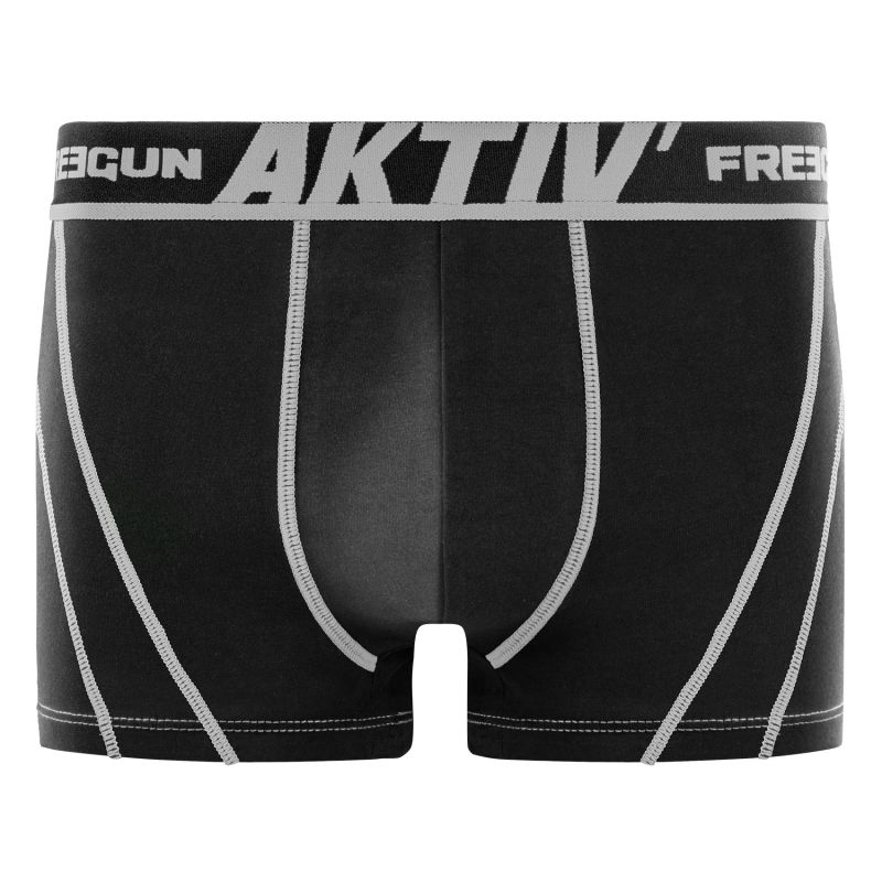 Lot de 4 Boxers sport Coton noir Homme Confort et Respirant| FREEGUN Aktiv'
