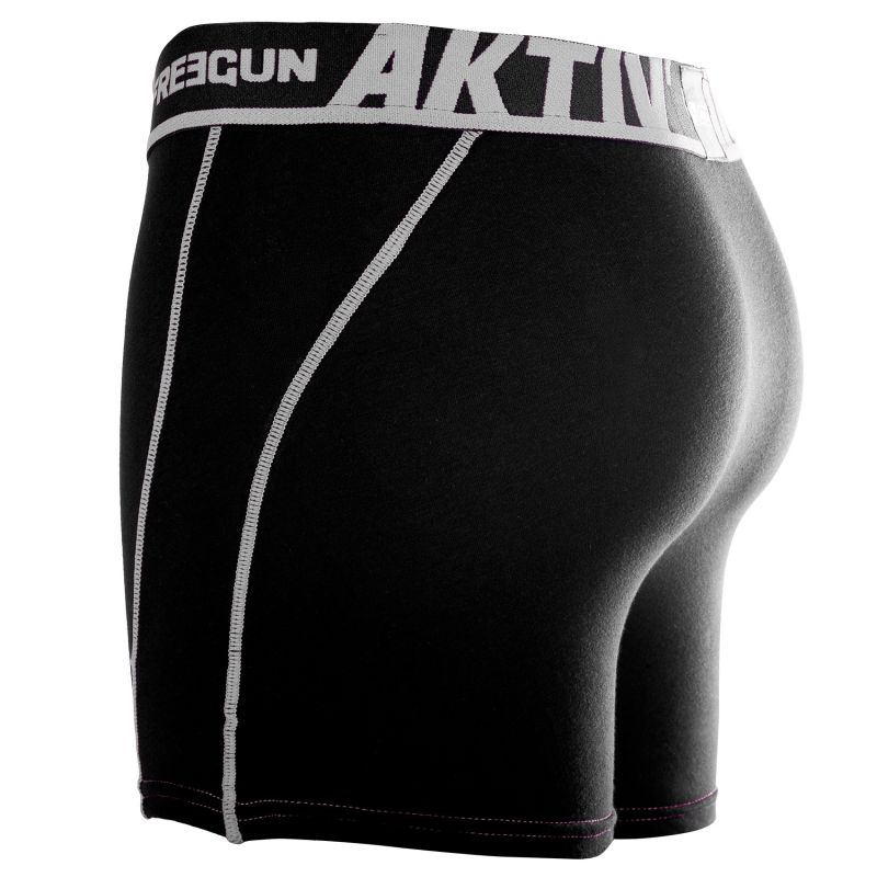 Lot de 4 Boxers sport Coton noir Homme Confort et Respirant| FREEGUN Aktiv'