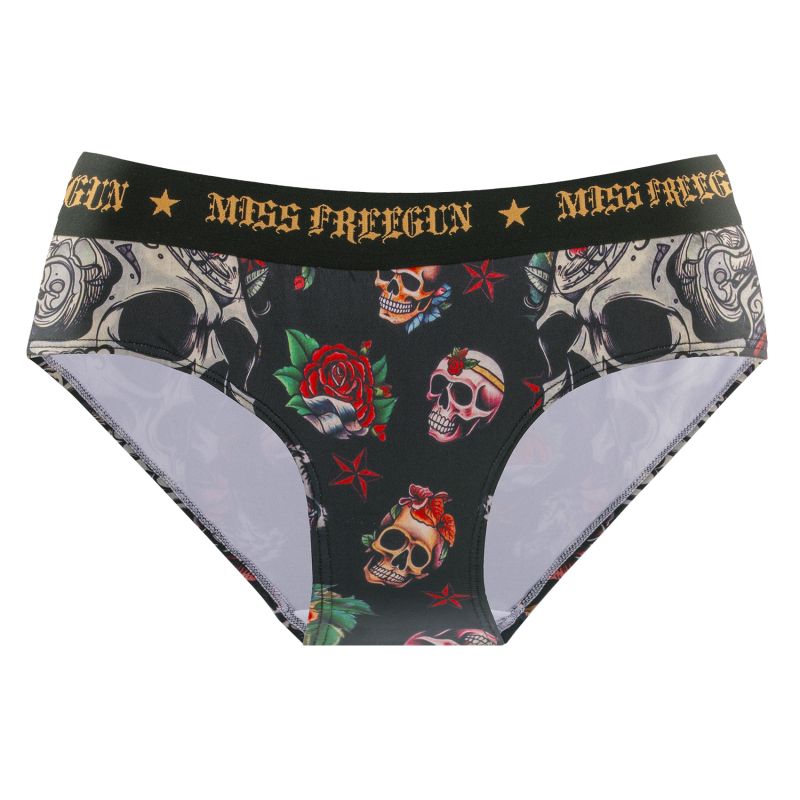 Lot de 3 Boxers Microfibre femme Confort Stretch Imprimé Skull | FREEGUN