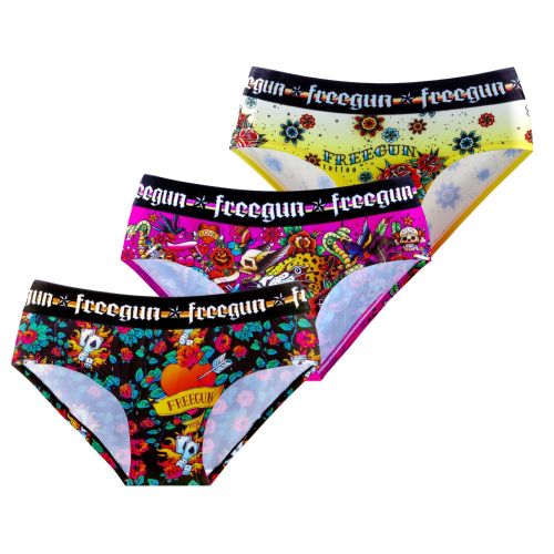 Lot de 3 Culottes Microfibre fille Confort, Respirant, Stretch | FREEGUN