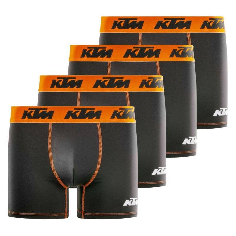 Lot de 4 Boxers Microfibre Noir homme Uni | KTM