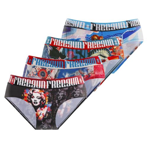 Lot de 4 Culottes Microfibre femme Imprimé Pop Art | FREEGUN
