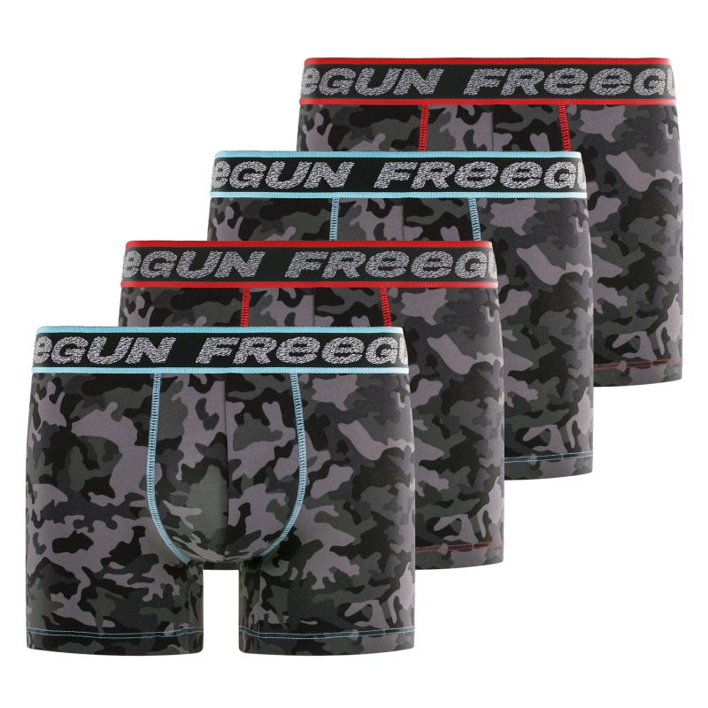 Lot de 4 Boxers Coton Stretch Homme Dynamique Camouflage | FREEGUN