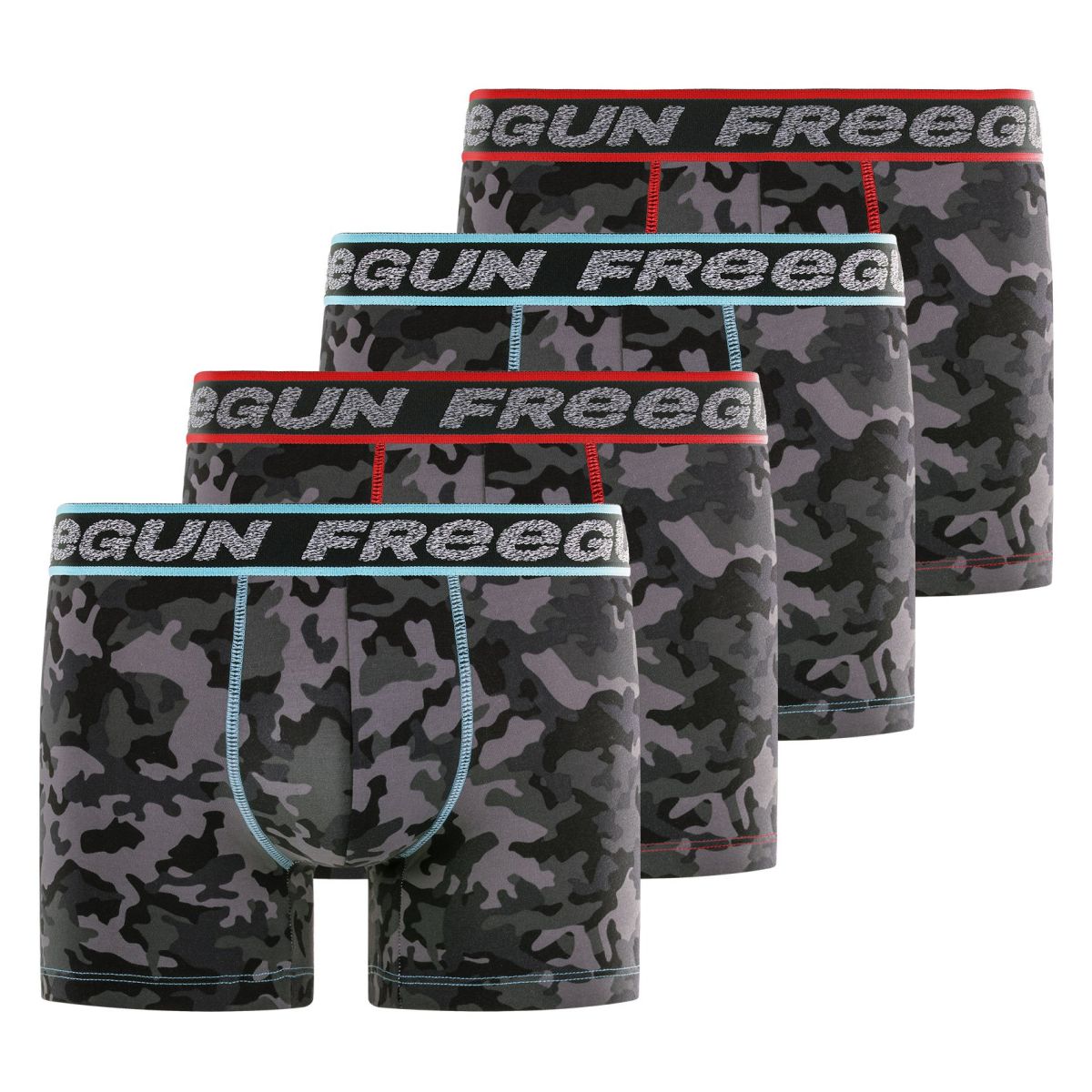 Lot de 4 Boxers Coton Stretch Homme Dynamique Camouflage | FREEGUN