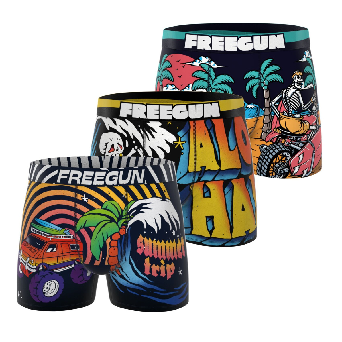 Lot de 3 boxers homme Garantie 2 ans Retro Summer