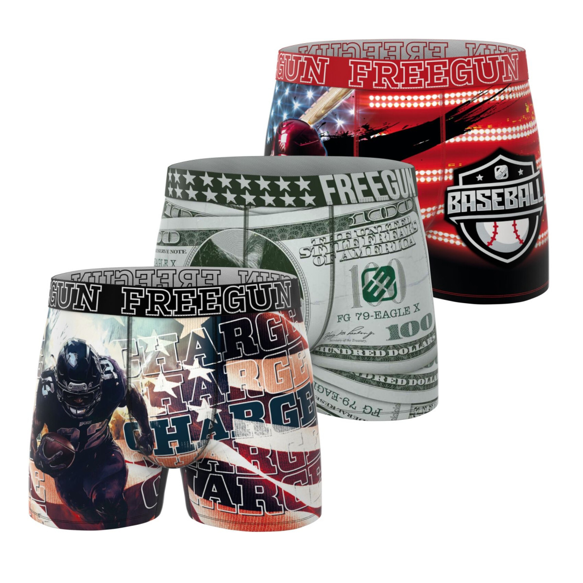 Lot de 3 boxers enfant Garantie 2 ans This is America
