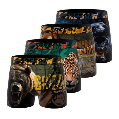 Lot de 4 boxers enfant Garantie 2 ans Wild Animals