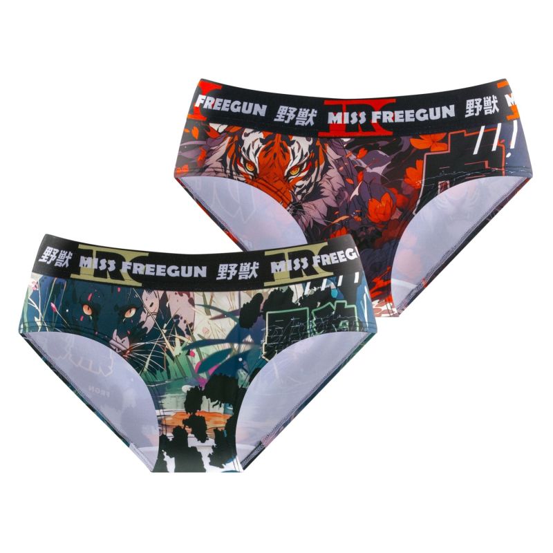 Lot de 2 Boxers Microfibre fille Confort Stretch Imprimé Animals | FREEGUN
