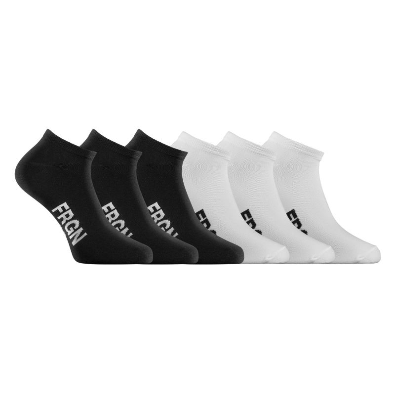 Lot de 6 paires de chaussettes tiges courtes homme Freegun noir/blanc