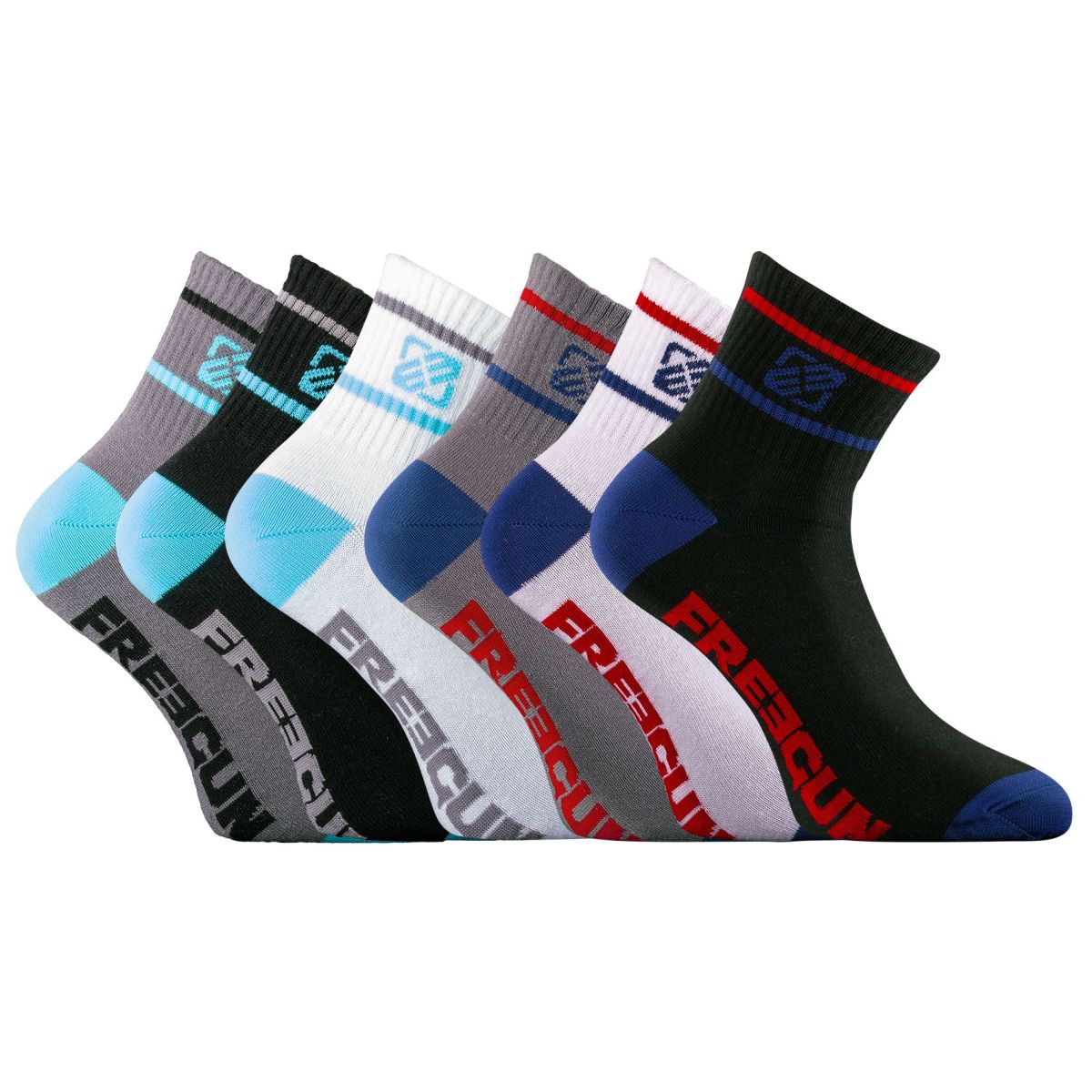 Lot de 6 Paires de Chaussettes Socquettes Freegun homme assorties