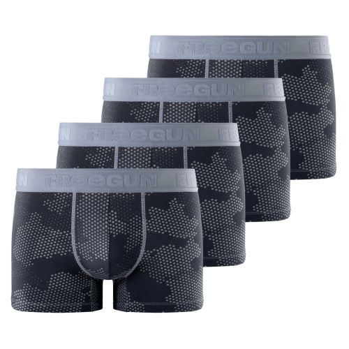 Lot de 4 Boxers Noir Coton Impriméhomme Stretch | FREEGUN