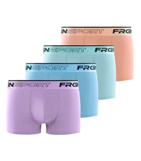 Lot de 4 Boxers Sport Coton homme Confort, Respirant, Stretch Uni | FREEGUN