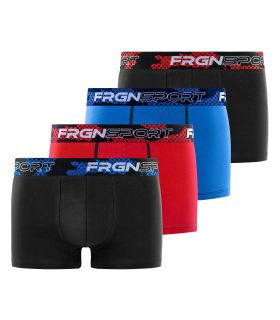 Lot de 4 Boxers Sport Coton homme Confort, Respirant, Stretch Uni | FREEGUN