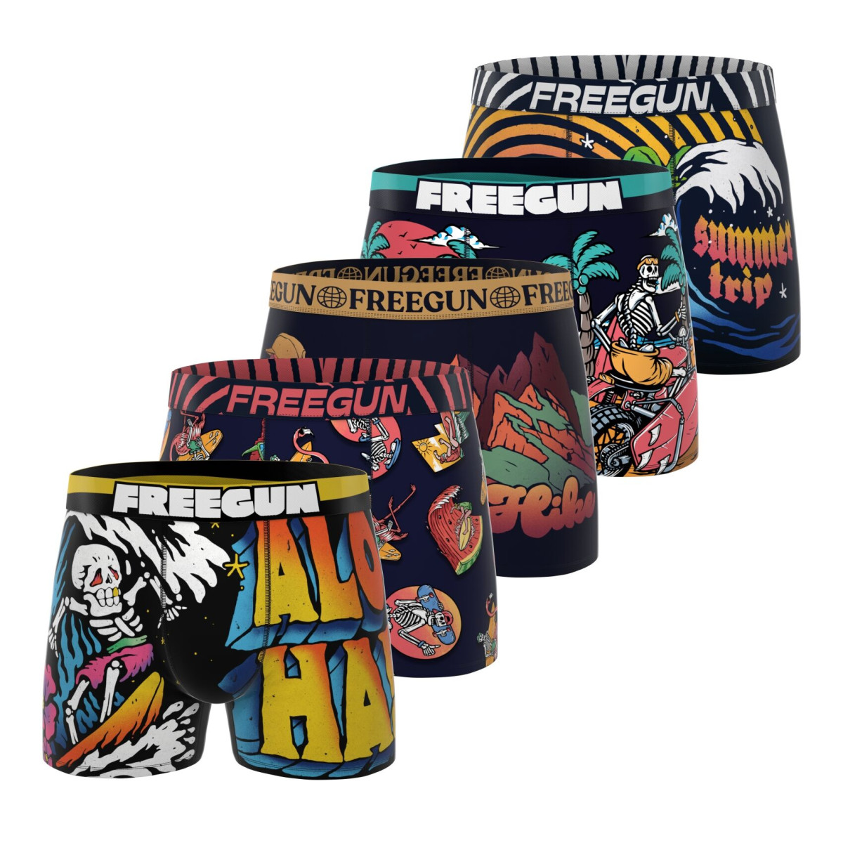 Lot de 5 boxers homme Garantie 2 ans Retro Summer