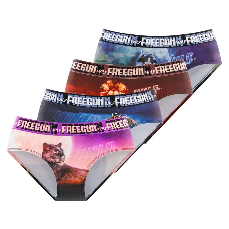 Lot de 4 Culottes Microfibre fille Confort, Respirant, Stretch | FREEGUN