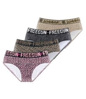 Lot de 4 Culottes Microfibre femme Confort, Respirant, Stretch | FREEGUN