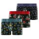 Lot de 3 Boxers Microfibre homme Imprimé Flowers Noir, Kaki, Rouge, Garantie 2 ans | FREEGUN