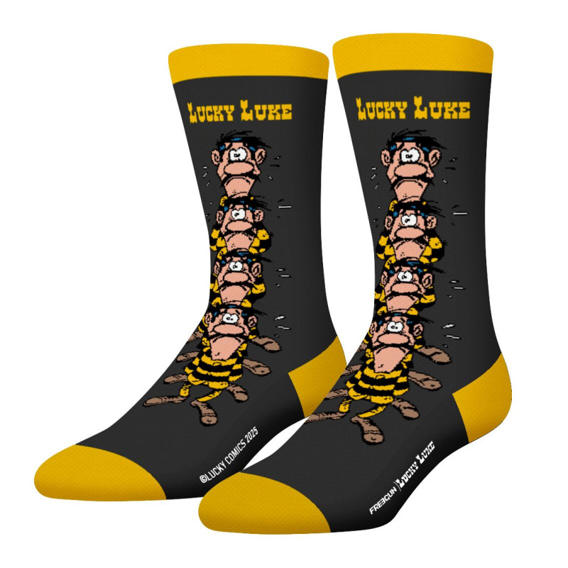 Lot de 4 Paires de Chaussettes homme Ville Lucky Luke Imprimé - Freegun