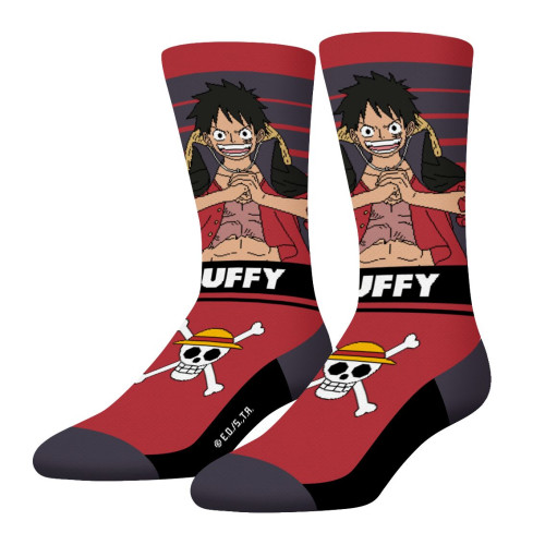 Lot de 4 Paires de Chaussettes homme Ville One Piece Luffy, Jolly Roger Imprimé - Freegun