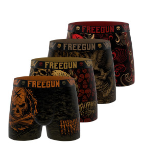 Lot de 4 Boxers Microfibre homme Hyraw Imprimé | FREEGUN
