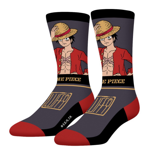 Lot de 4 Paires de Chaussettes homme Ville One Piece Luffy, Jolly Roger Imprimé - Freegun
