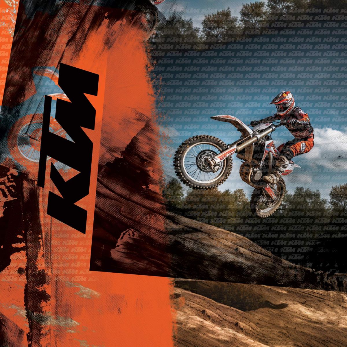 Lot de 3 Boxers Microfibre homme Imprimé Orange, Noir, KTM Cross | FREEGUN