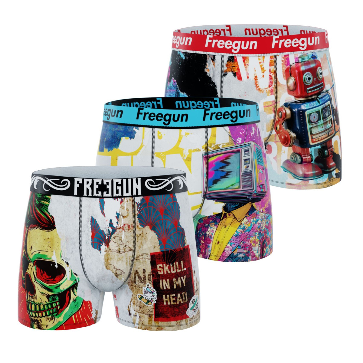 Lot de 3 boxers homme collection Pop Art