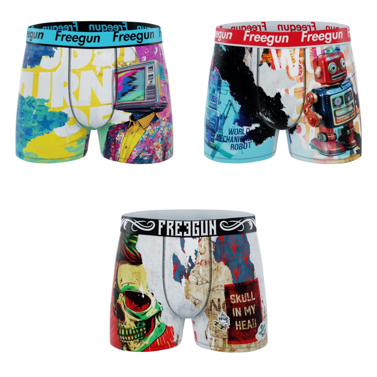 Lot de 3 boxers junior collection Pop Art
