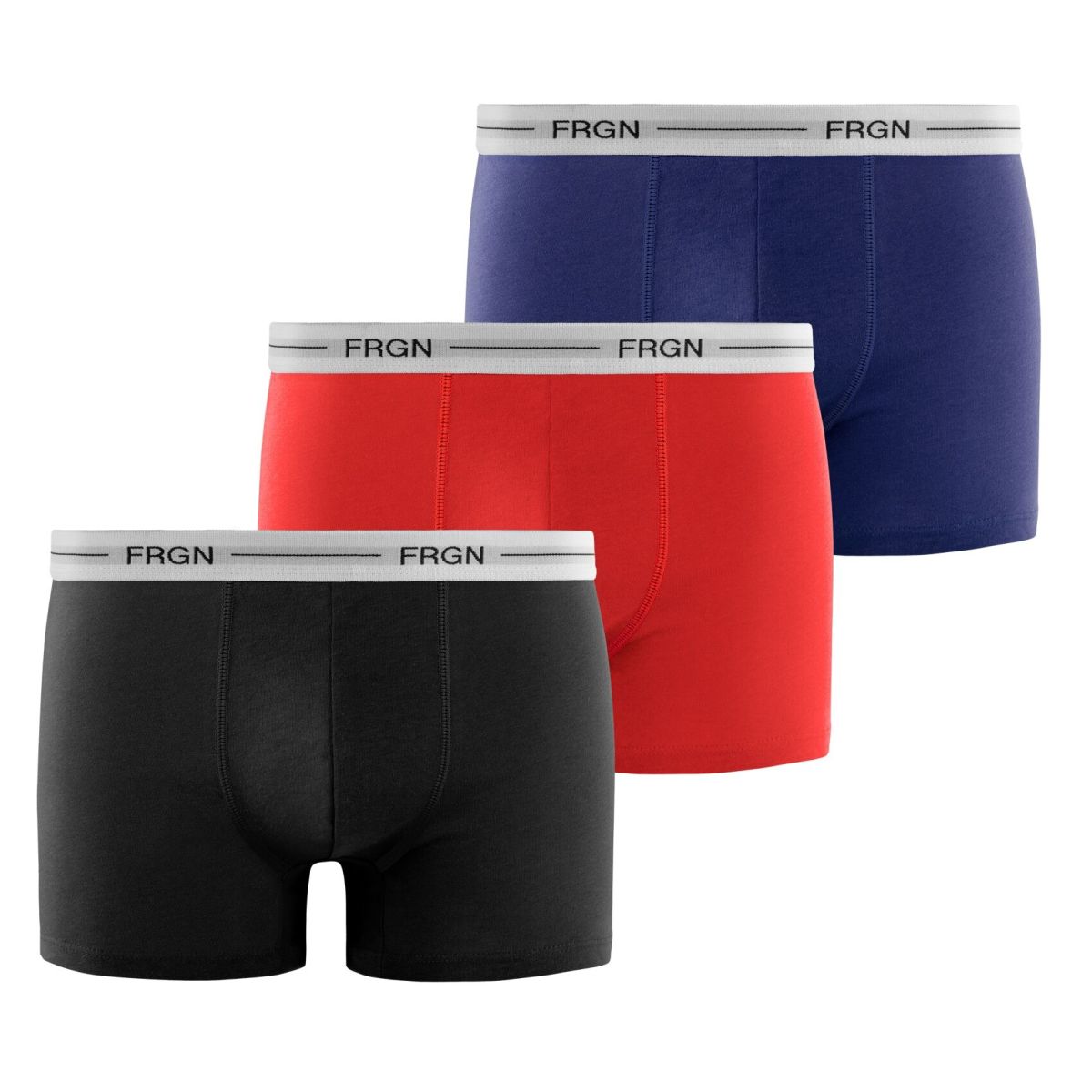 Lot de 3 boxers junior en coton colorés ceinture blanches FRGN