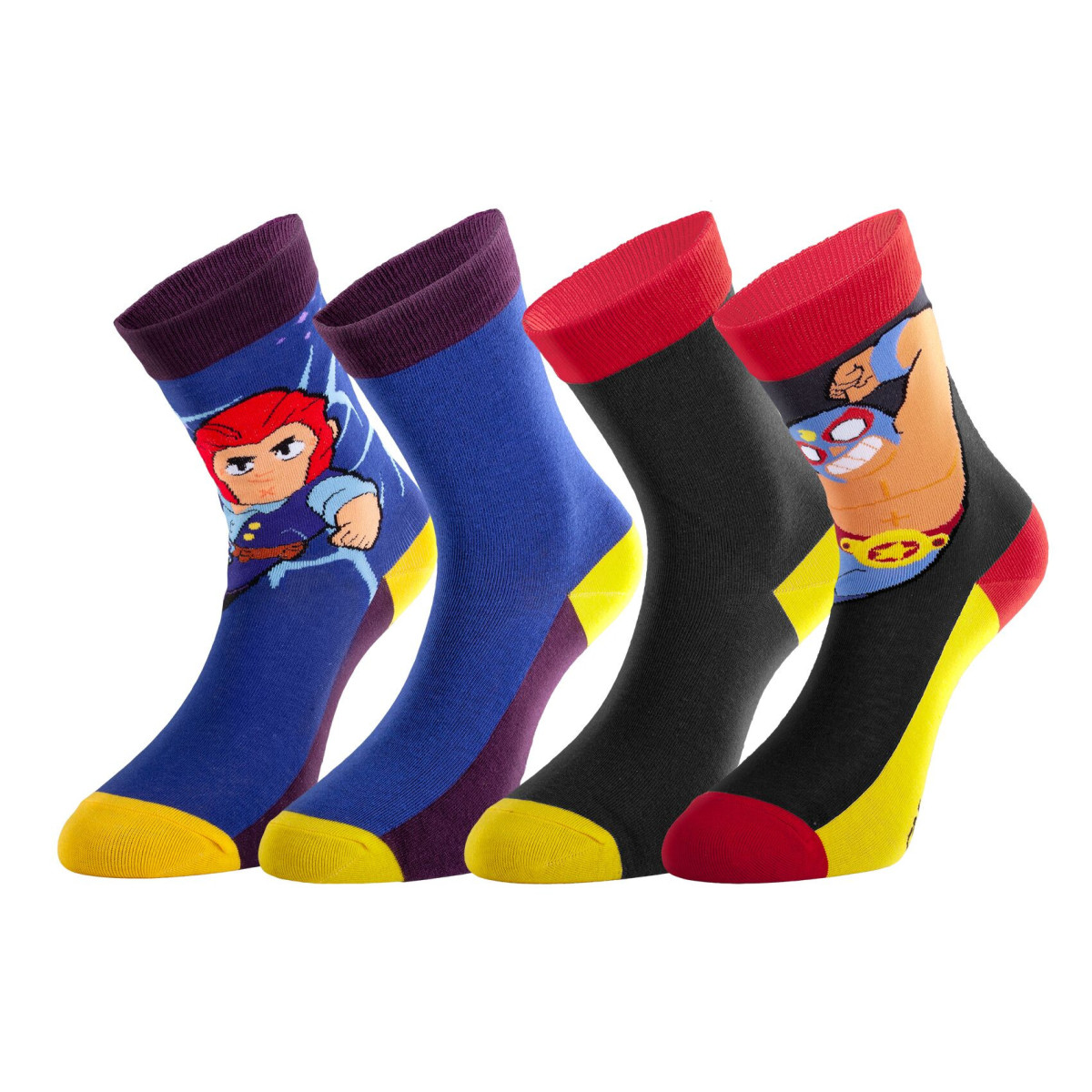 Lot de 4 Paires de Chaussettes garcon Imprimé Brawl Stars - Freegun - Photo 2