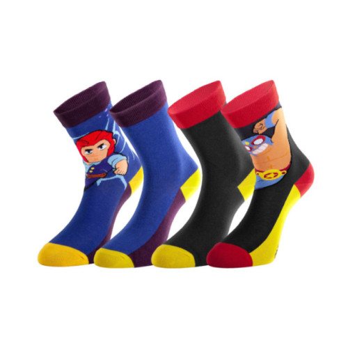 Lot de 4 Paires de Chaussettes garcon Imprimé Brawl Stars - Freegun - Photo 2