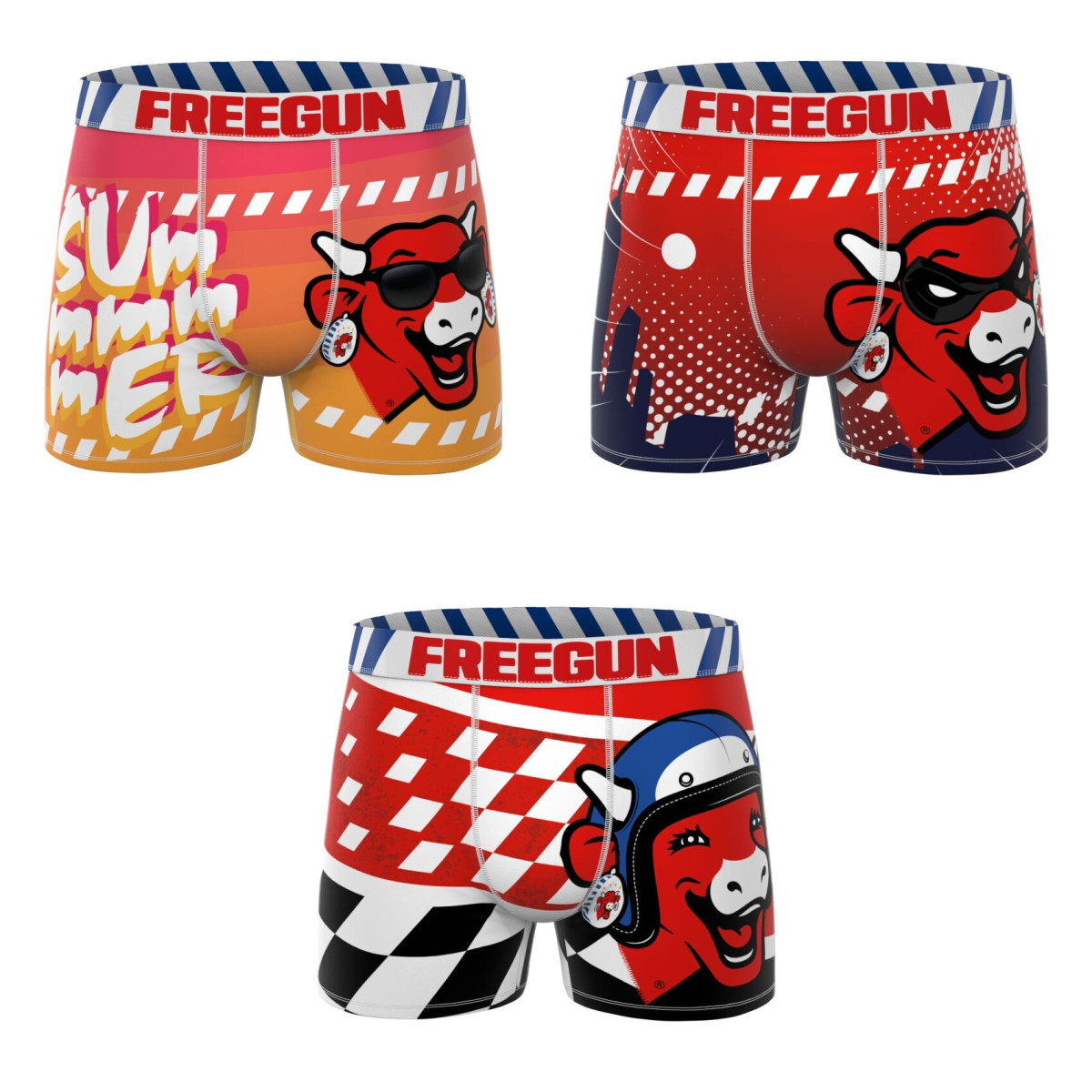 Lot de 3 Boxers Microfibre homme La Vache Qui Rit Imprimé | FREEGUN - Photo 1