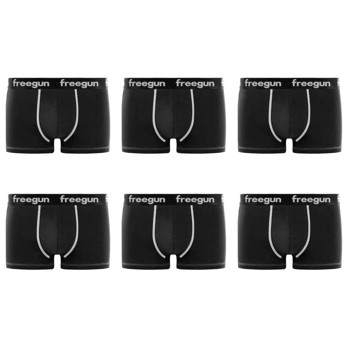 Lot de 6 boxers Freegun homme en Coton
