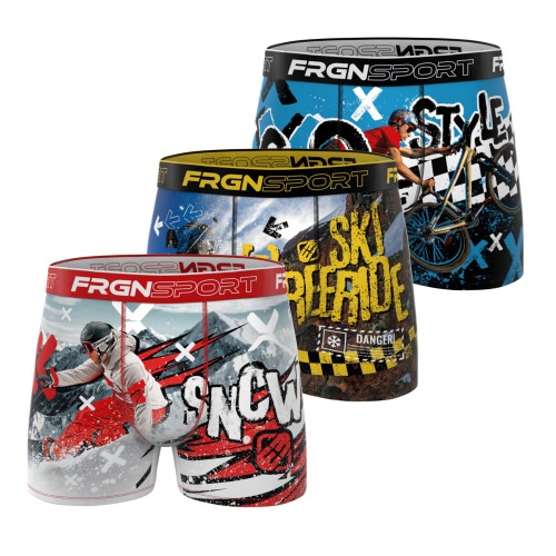 Lot de 3 boxers homme Christmas Adventure Sport Winter Garantie 2 ans