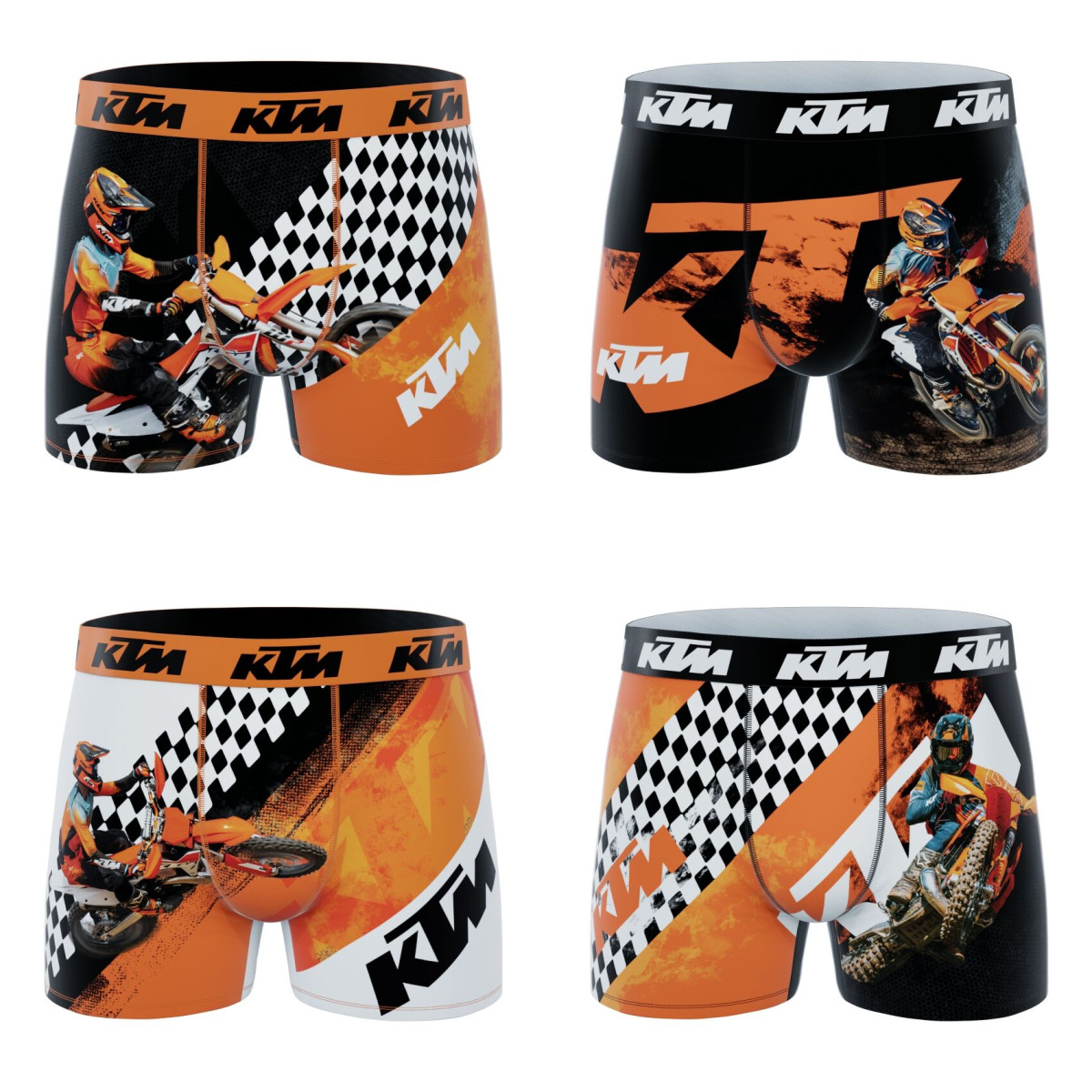 Lot de 4 Boxers Microfibre garcon Ktm | FREEGUN