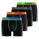 Lot de 4 Boxers Freegun homme Aktiv Noir et Fluo