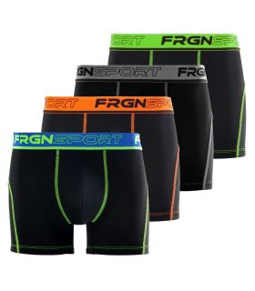 Lot de 4 Boxers Freegun homme Aktiv Noir et Fluo
