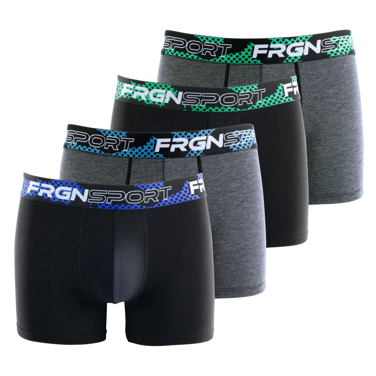 Lot de 4 Boxers Coton homme Confort, Respirant, Stretch Uni | FREEGUN
