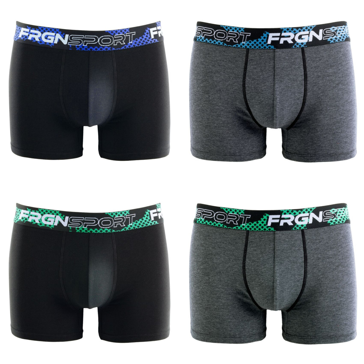 Lot de 4 Boxers Coton homme Confort, Respirant, Stretch Uni | FREEGUN