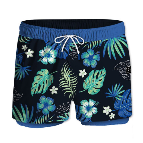 Short de bain avec moulant long dessous Fluo