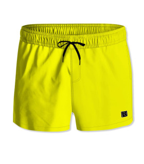 Short de bain garcon Uni Jaune | Freegun