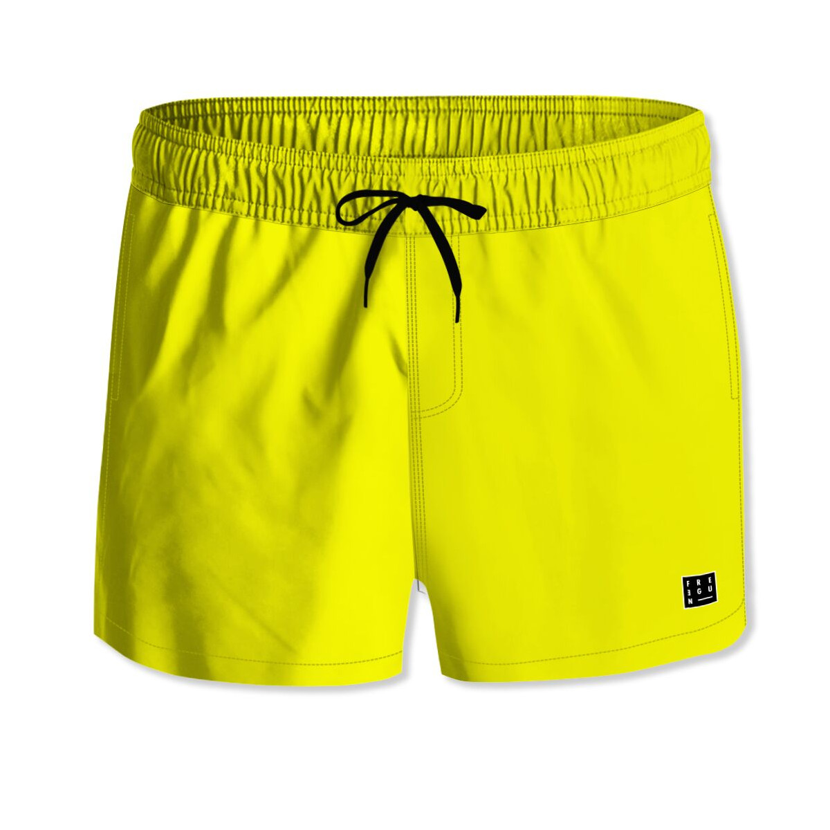 Short de bain garcon Uni Jaune | Freegun