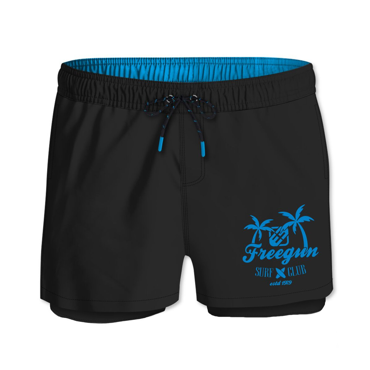 Short de bain homme avec moulant long dessous Club | FREEGUN