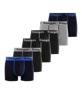 Lot de 6 Boxers Freegun homme coton Bleu