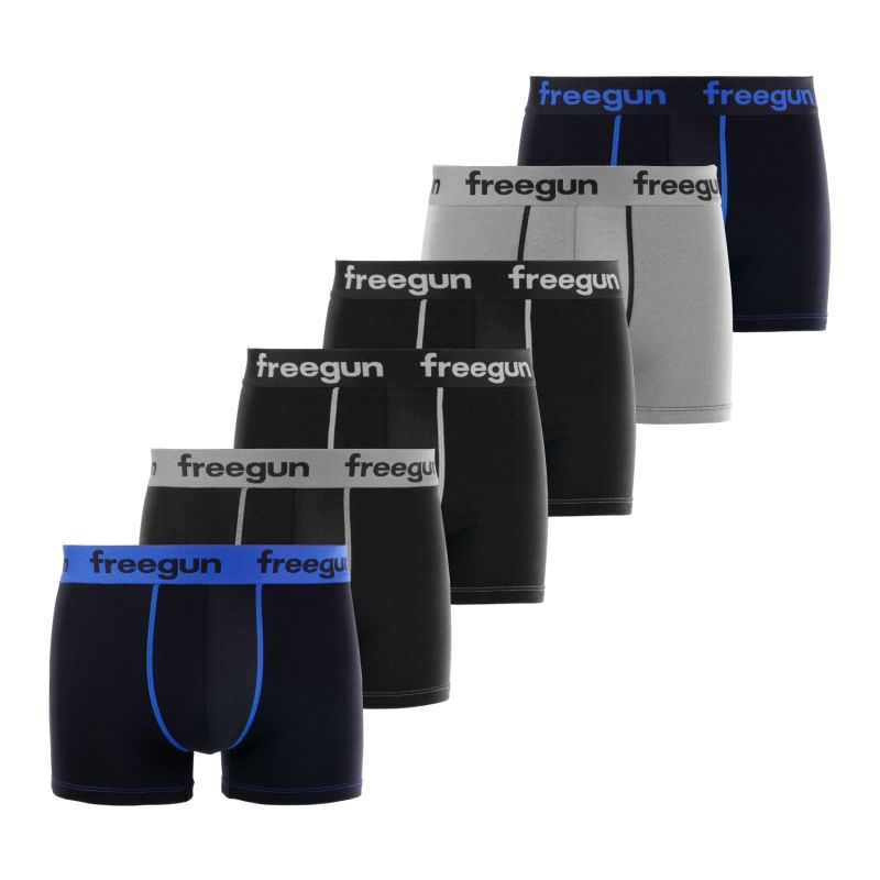 Lot de 6 Boxers Freegun homme coton Bleu