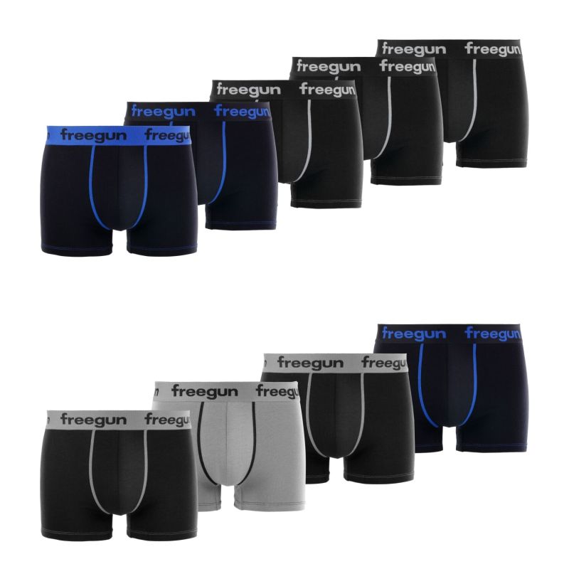 Lot de 9 Boxers Freegun coton homme Unis