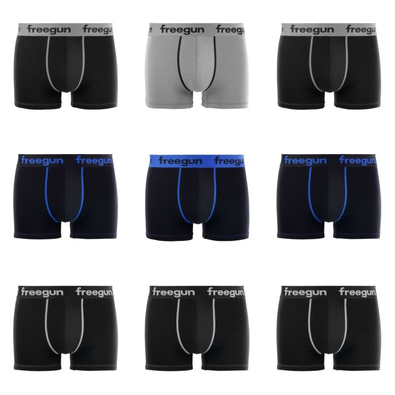 Lot de 9 Boxers Freegun coton homme Unis