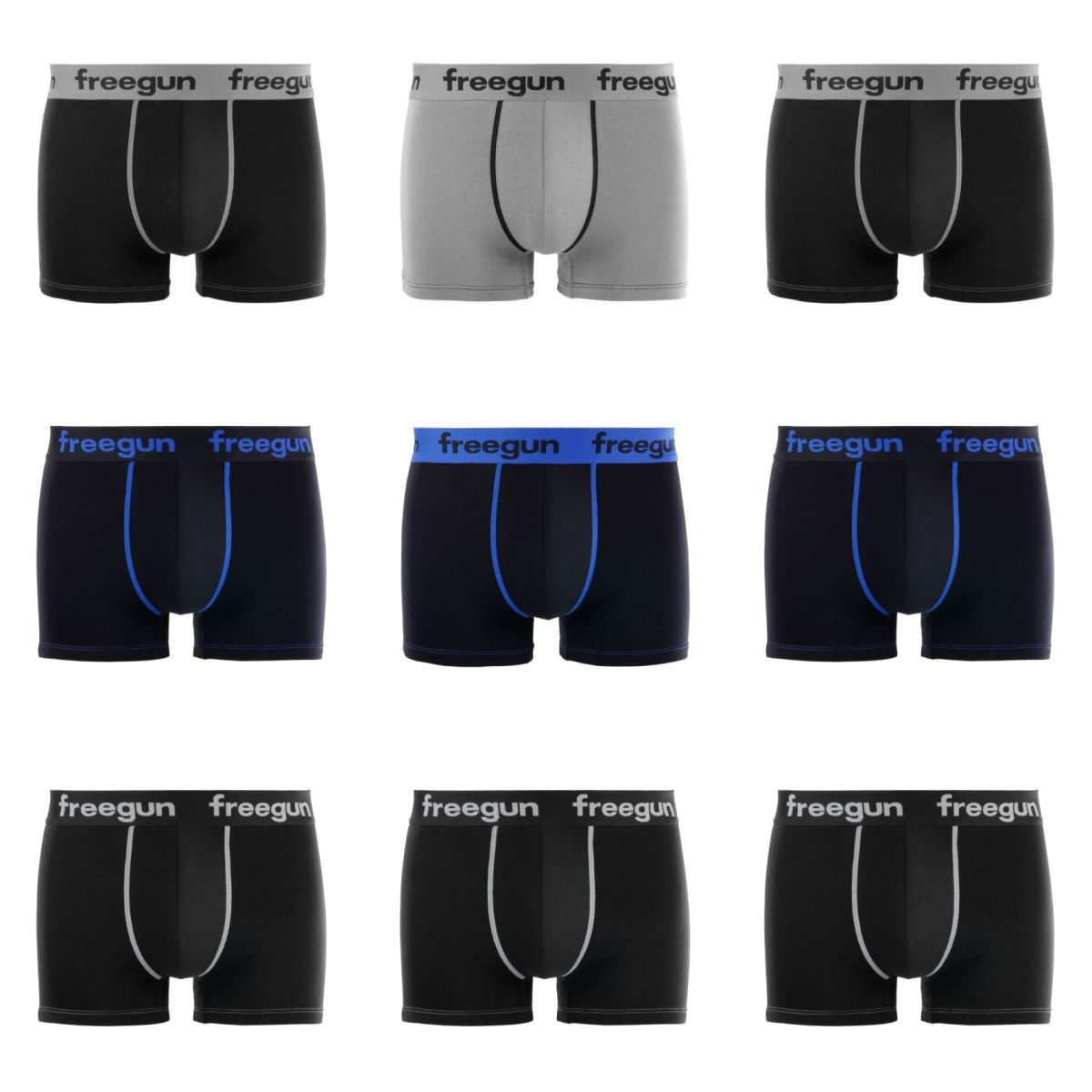 Pack of 9 Men's cotton Black Boxers E1
