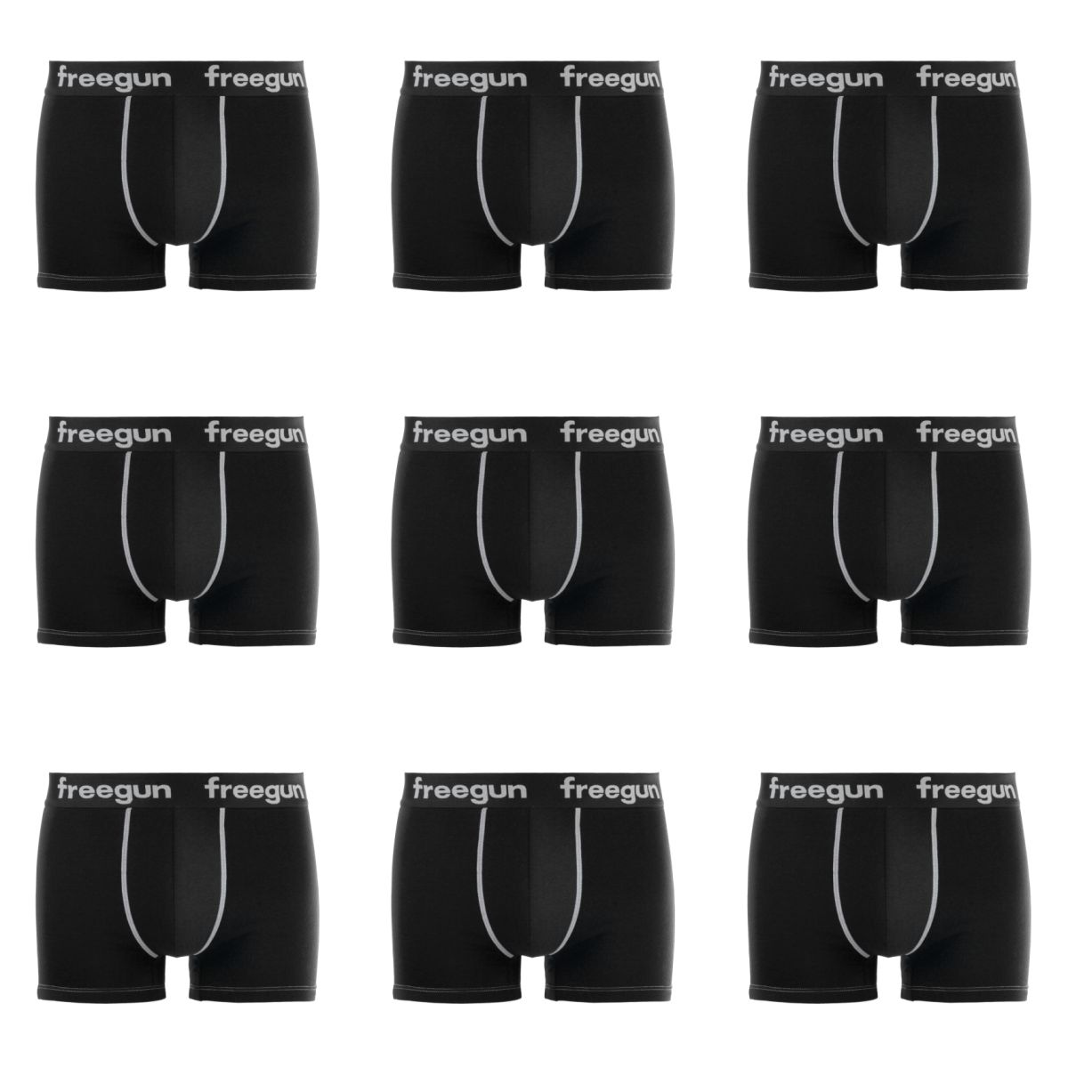 Lot de 9 Boxers Freegun homme en coton